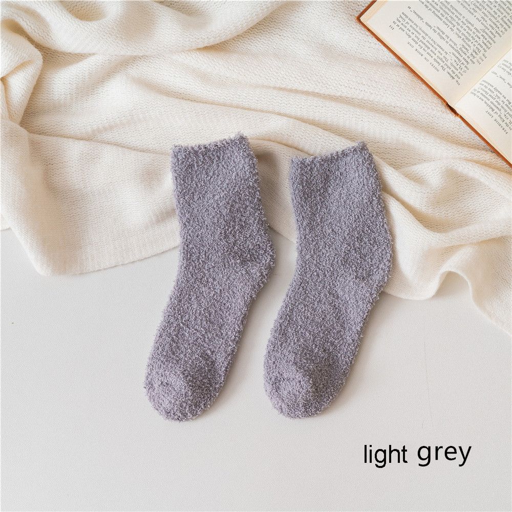 Christmas Gift Winter Warm Breathable Soft Coral Velvet Socks Bed Floor Fluffy Cosy Sleep Socks