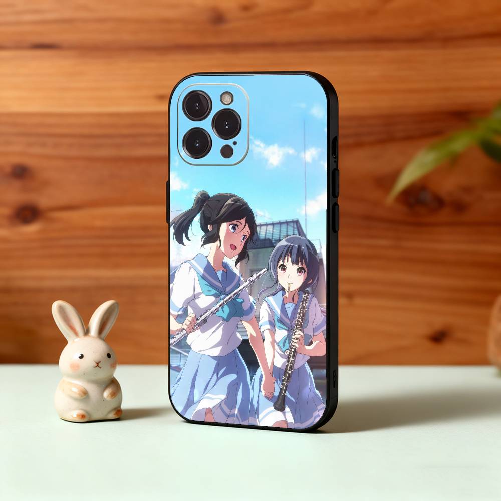 Аниме S-Звук! Чехол для телефона E-Euphonium для iPhone 17, 16, 15, 14, 13, 12, Plus, Pro Max, 5G Другие Мягкий Черный Чехол