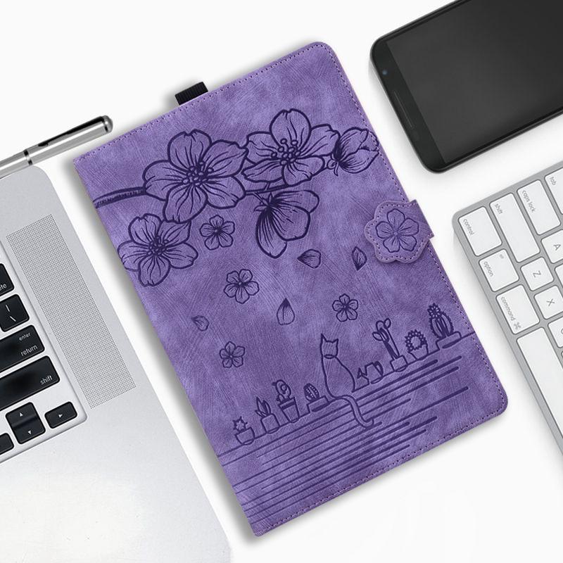 For Lenovo Tab 2025 TB-311FU 10.1 inch K10 2nd TB311XU Case 3D Cats Flower Imprinted Flio Stand Back TPU Tablet Cover Funda