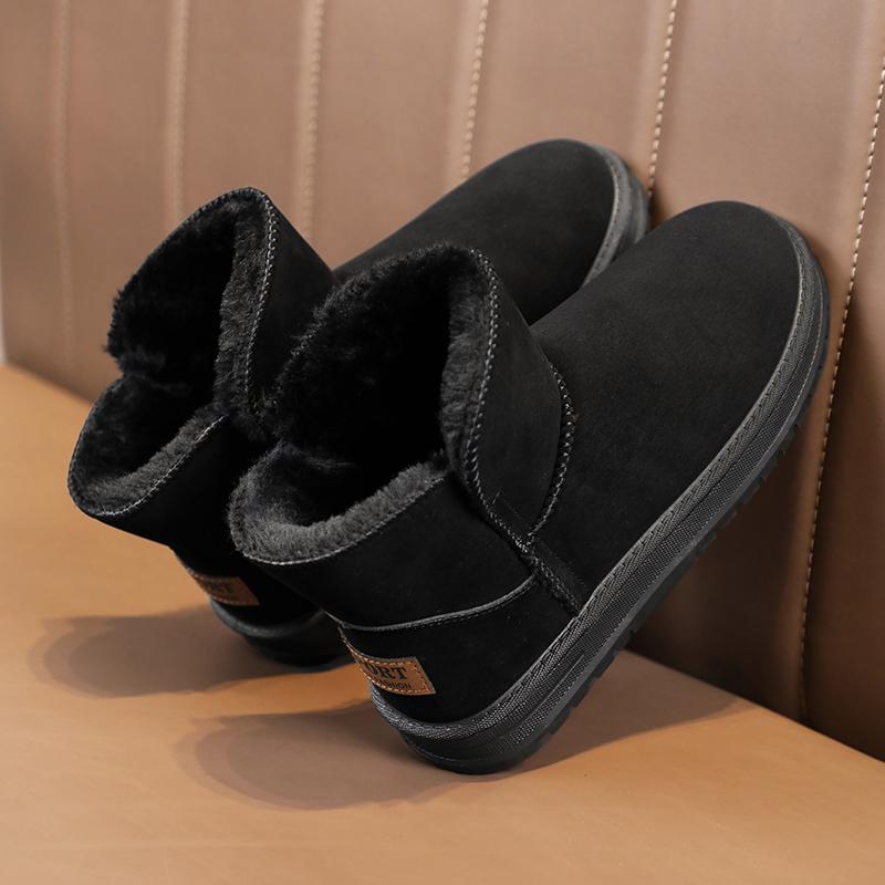 Трендовые зимние ботинки для мужчин с толстой подошвой и круглым носкомМодные универсальные плюс бархатные сохраняют тепло Износостойкие Нескользящие Дышащие Удобные