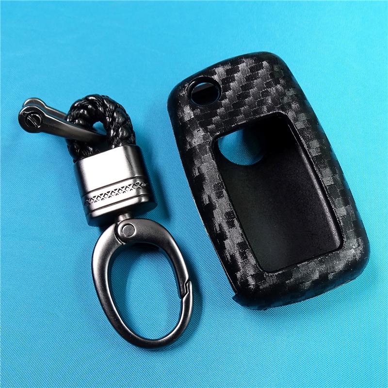 Автомобильный Стайлинг, чехлы для авто ключей для Volkswagen Polo Tiguan VW Passat для Skoda, автомобильный Стайлинг, аксессуары из углеродного волокна