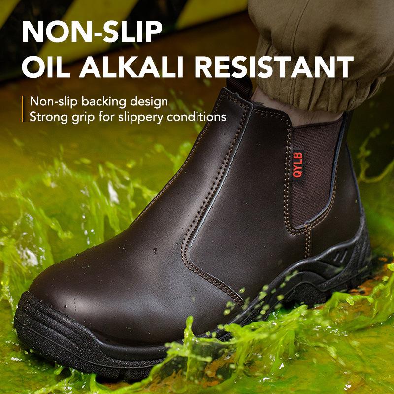 Fashion New Waterproof Work Boots Steel Toe Shoes Men Safety Shoes Anti Scald Welding Boots Puncture-Proof Industrial Shoes Protective