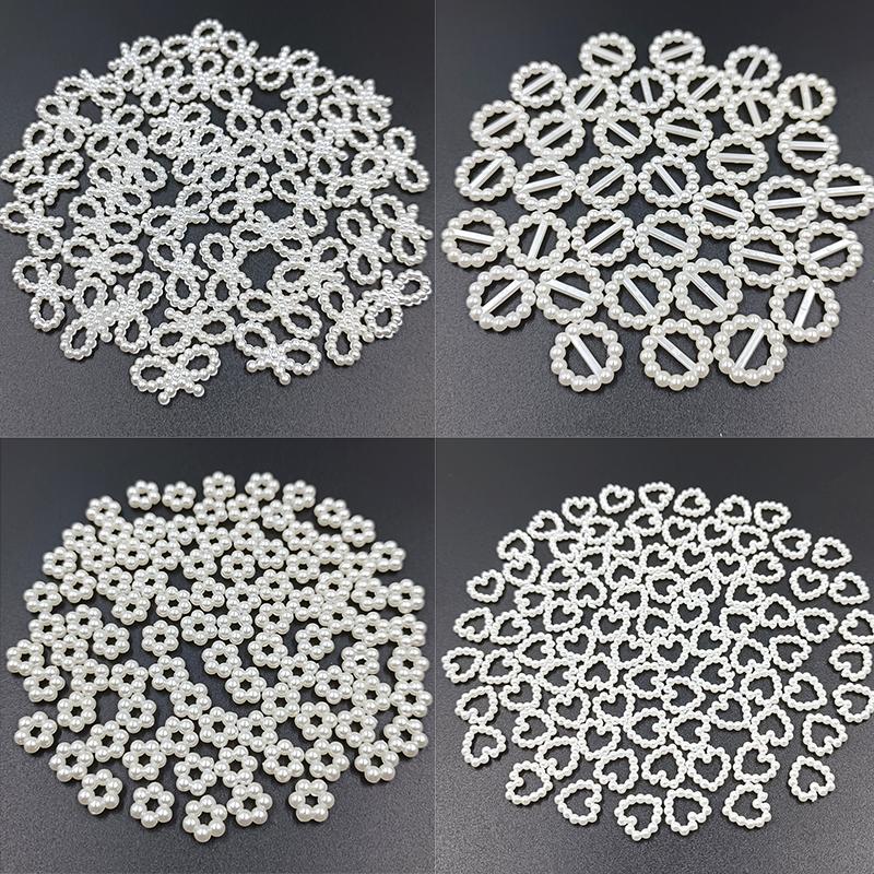 Геометрия Сердце Звезда Цветок Белый Цвет Свободные Бусины ABS Полый Жемчуг Поделки для DIY Украшения Ногтей Изготовление Ювелирных Изделий Подвески Материал Ручной Работы