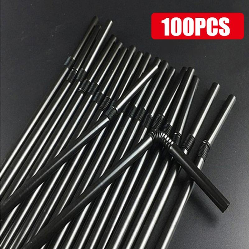Disposable Art Long Straw Bendable Color Food Grade Beverage Handmade Milk Tea 100 Pack