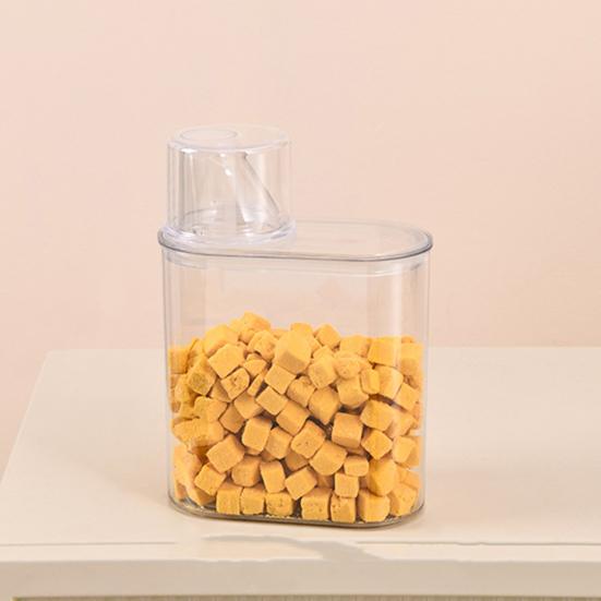 Sealed Food Storage Container Transparent Airtight Grain Canister Food Storage Bin with Pour Spout for Rice Beans Flour Snacks Kitchen