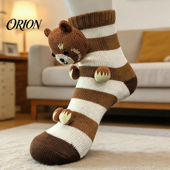 Soft Non-slip Floor Socks 3D Animal Sloth Socks, Knit Crew with Non-Slip Grips, Warm Winter Grips House for Indoor Lounge Sleep Use