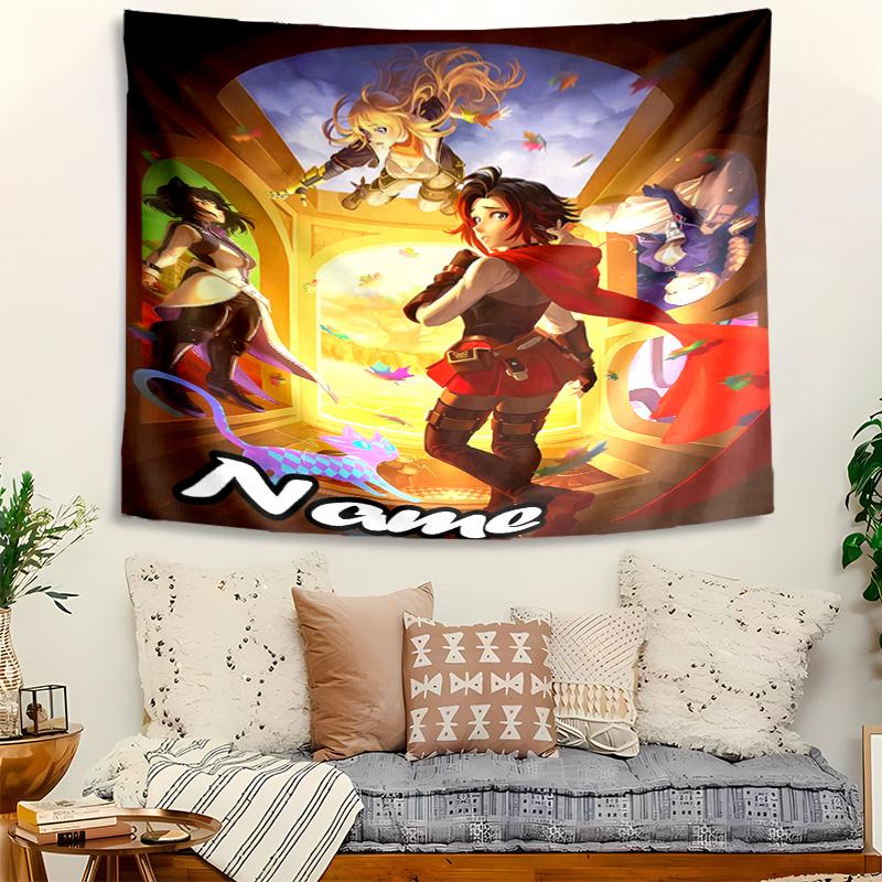 Personalized RWBY Volume Background Tapestry,Custom Name Birthday Party,Multifunctional Wall Decoration for Home Decor,Various Occasions