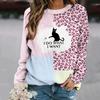 Fashion Women's Clothing 2024 Autumn New Product Animal Print Top Round Neck Pullover with Shoulder Sleeves Sweatshirt for Women