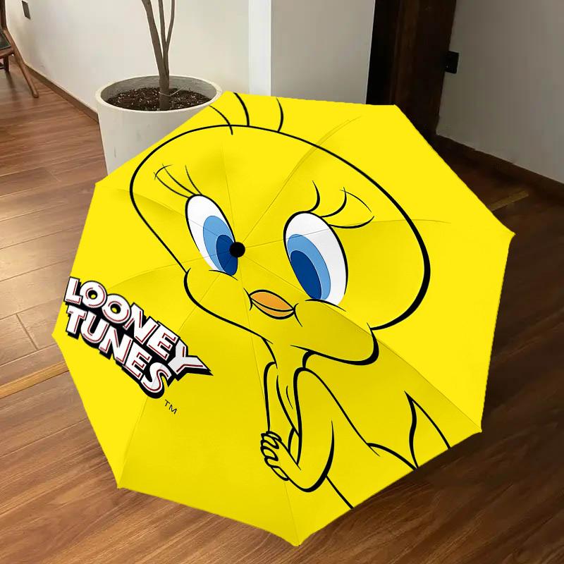 1 шт. Зонт Looney Tunes Птичка Твити - 8 ребер усиленный, автоматическое открытие, легкий и прочный, милый модный аксессуар для улицы, D2663