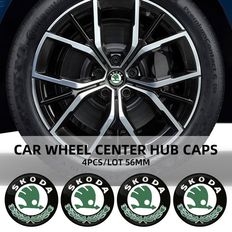 WUM1 56mm Car Styling Wheel Center Sticker Hub Cap Decal For Skoda octavia 2 a7 a5 rapid fabia yeti superb SCALA citigo Accessories