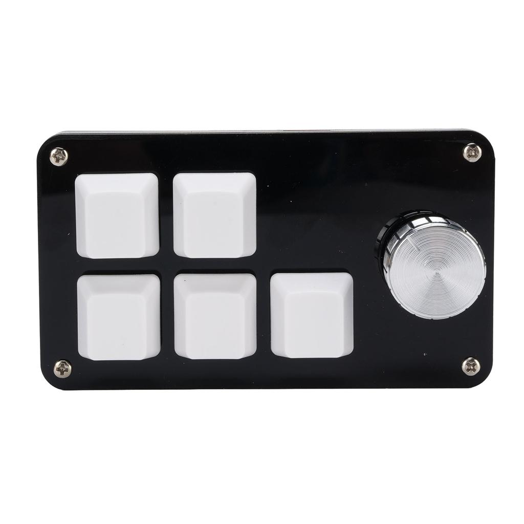 Programmable Macro Keyboard 5 Keys 1 Knob Wired Connection Hot Swappable Custom Macro Keypad for