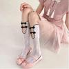 Женские кружевные носки до середины икры Jk Summer Thin Flower Print Hollowout Breathable Lolita Anti Hook Silk Durable Sweet Fishnet Socks