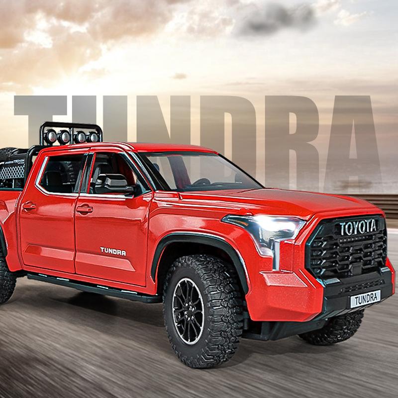 Новая симуляция 1:24 масштаба Toyota TRD Pro Off Road Car Модель Металлический литой пикап Игрушки Транспортные средства для детей Мальчики Звук и свет