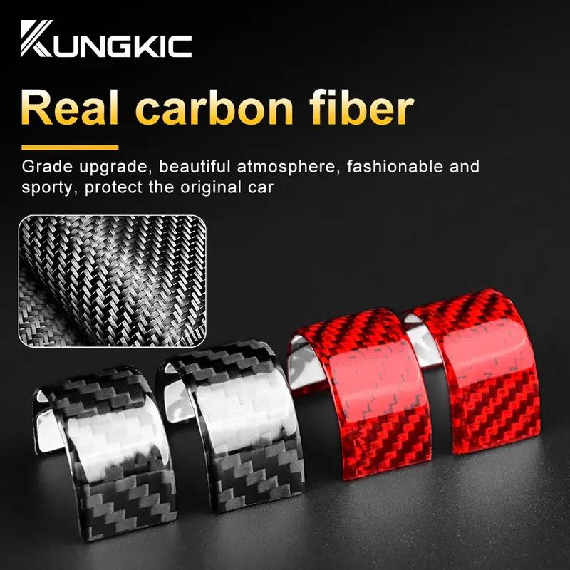 For Fiat 500 Abarth 595 695 Real Hard Carbon Fiber Trim Sticker Car Steering Wheel Ring Accessories