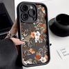 Ретро маленький цветок для чехла на мобильный телефон iPhone16PorMax 14 Apple 13 с мелкими отверстиями 12/11 полностью закрывающийся мягкий чехол