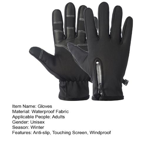 1 пара зимних перчаток для велоспорта, ветрозащитные, водонепроницаемые, для сенсорных экранов, с отличным сцеплением, унисекс, противоскользящие, для холодной погоды, для вождения, катания на лыжах и коньках
