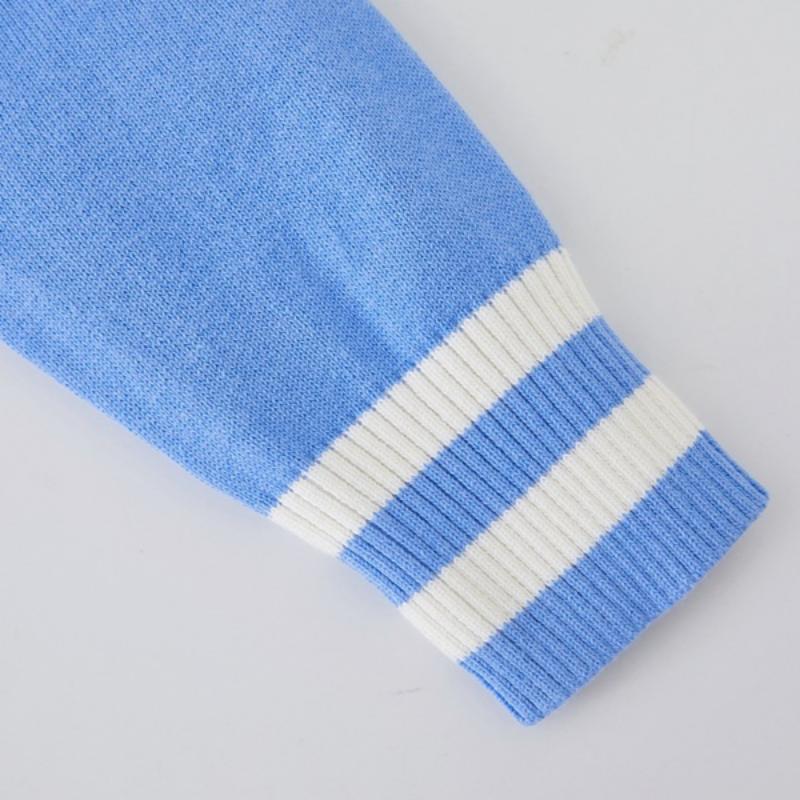 Школьная форма в стиле колледжа, контрастный цвет, свитер для девочек, кардиган, детская куртка на весну и осень, вязаный кардиган для детей среднего и большого возраста