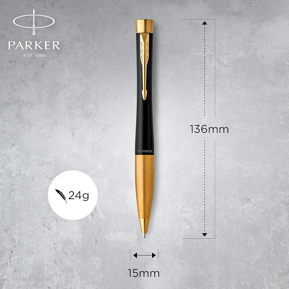PARKER S0735820 Шариковая ручка Parker, Urban Матовый черный, GT, Средний, Постоянные Импортные, в Пода...