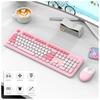 Wireless Office Keyboard and Mouse Set/Quiet, Stylish Keyboard/2.4G / Pink
