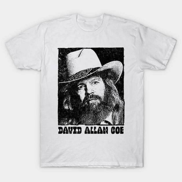 Asian Size Cotton Unisex Tshirt Print T-shirt David Allan Coe / Retro Style Fan Design T-shirt No-Cut Print Regular Fit