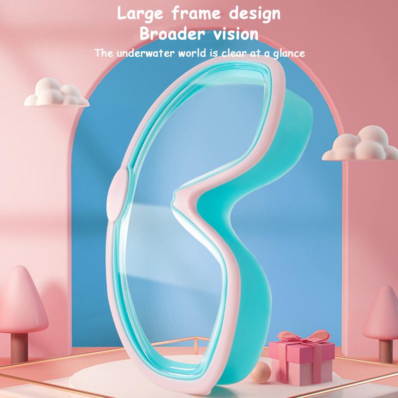 Детские плавательные очки с большой оправой и берушами, детские противотуманные плавательные очки для мальчиков и девочек, очки для бассейна и пляжа, плавательные очки
