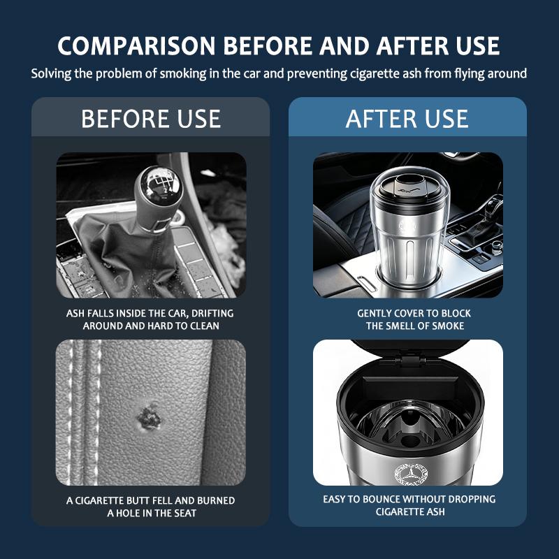AABDY1 Car Mounted Coffee Cup Style Ashtray Auto Interior Accessories For Benz Exclusive AMG SPRINTER V CLASS VIANO W124 W203 W204