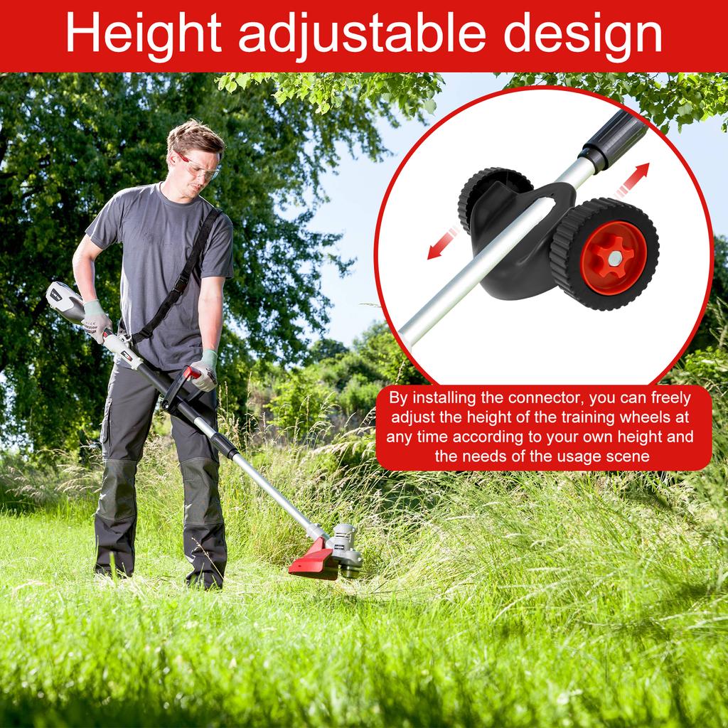 Weed Trimmer Support Wheel Household Manual Lawn Trimmer Adjustable Garden Accessories Weeding Pruning Double Wheel Bracket