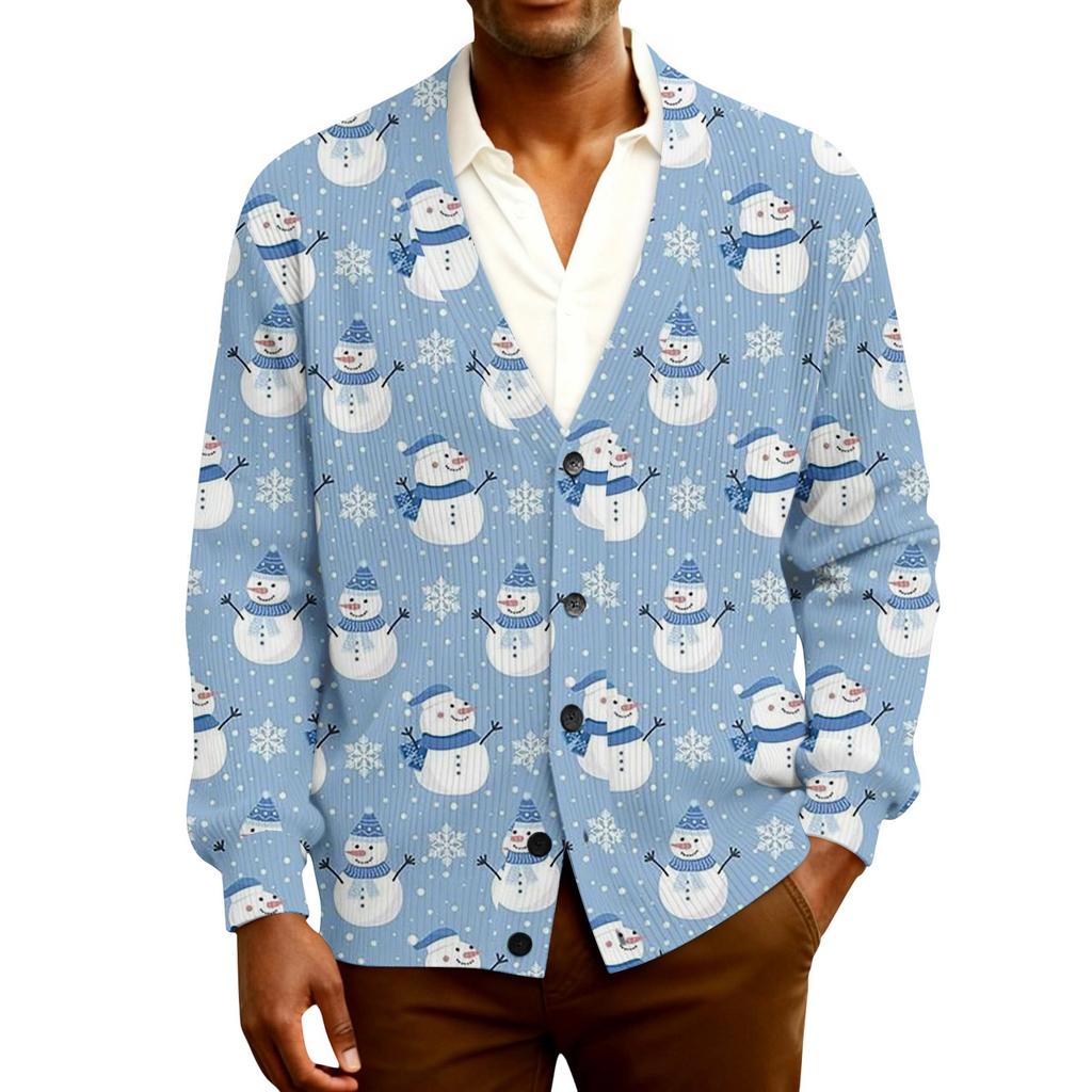 Мужской кардиган с длинным рукавом, рубчатой вязки