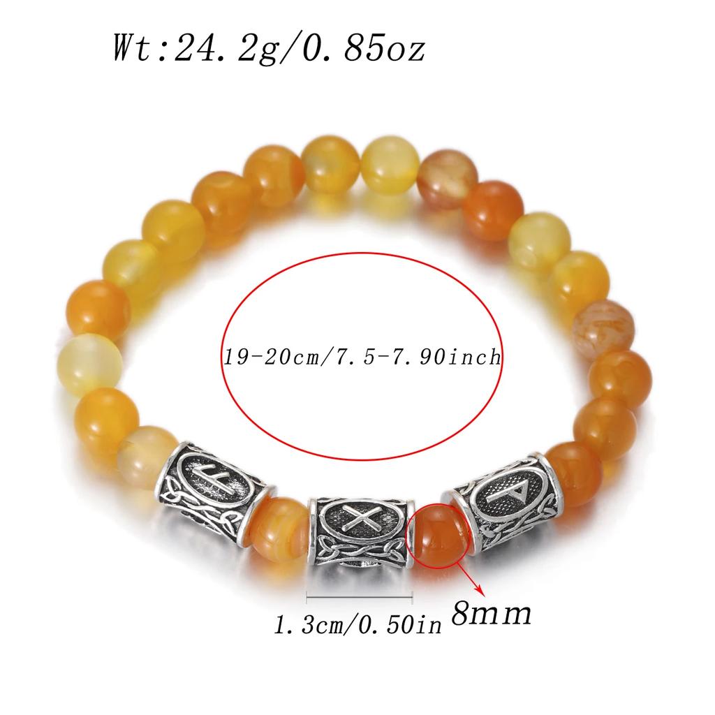 Браслет мужской Викинг Руны Норвегии Камень 8 мм Натуральный Нефрит Содалит Бирюза Бусины Лавы Украшения Браслеты Мужские Pulseras