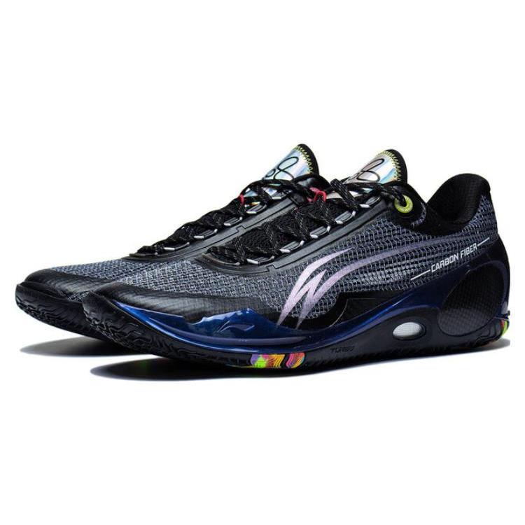 Li Ning Wade 808 Ультра-амортизация, Износостойкие Низкие Баскетбольные Кроссовки Мужские Черные ABAT051-5