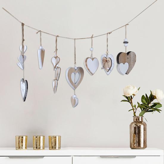 Красивый кулон в форме сердца, подвесное сердце, романтическое дерево, сделай сам, поделки, декор, товары для вечеринок