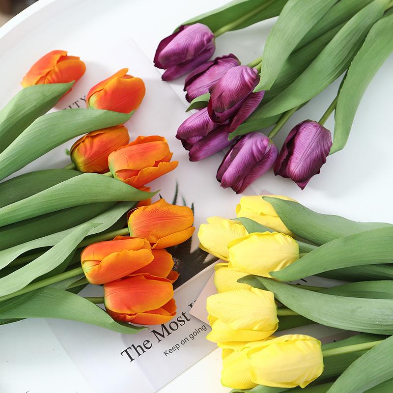 Faux Flowers Hand Moisturizing Tulips Photographic Arrangements Home Decor Fake Flowers