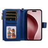 For iPhone 16 Pro Magnetic Leather Case Mobile Cover with Detachable Zipper Wallet Strap