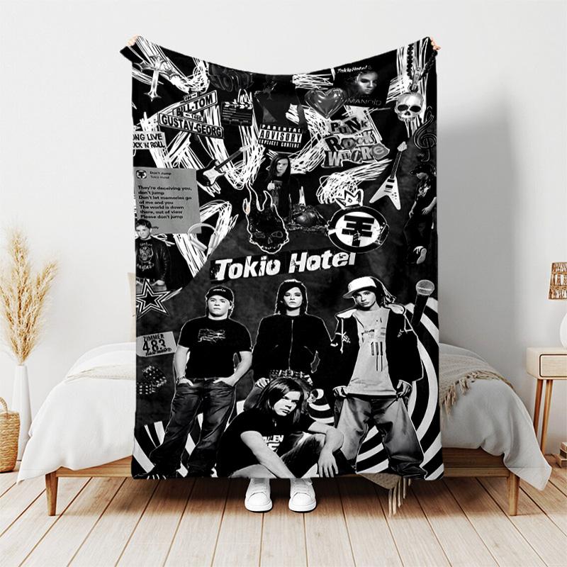 1pc Blanket - Tokio Hotel band Print Design, Lightweight Blanket for Sofa, Bed- Soft &Warm, Gift for All Seasons