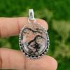 Кулон с родонитом, достойное украшение, кулон из стерлингового серебра 925 пробы, кулон ручной работы, серебряное украшение для подарков
