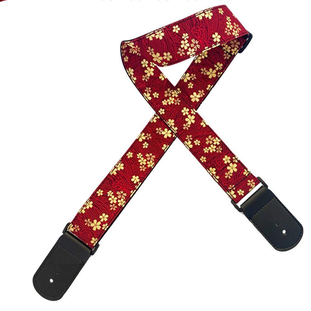 Vintage Guitar Strap Embroidered Print Guitar Shoulder Belt Bass Belts Electric Guitar Belts Bass