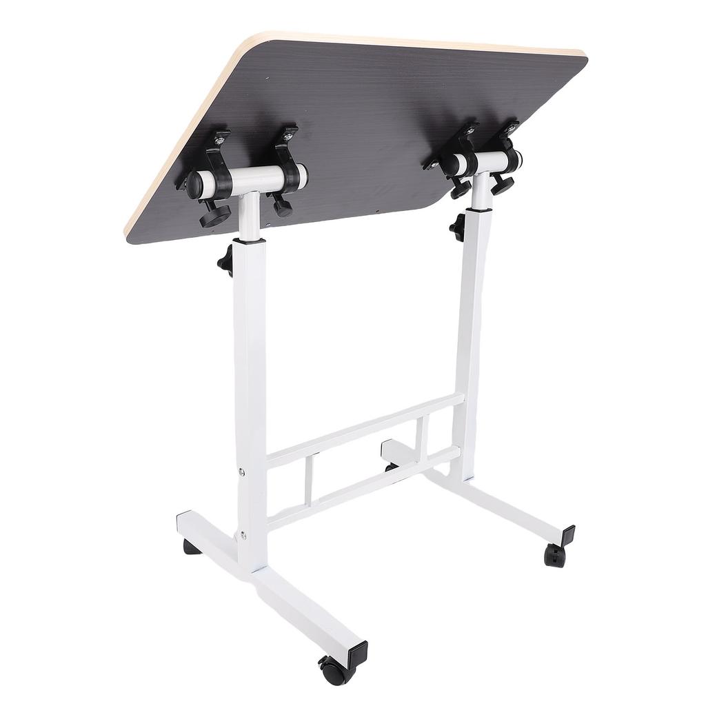Mobile Standing Desk with Wheels Height Adjustment Folding Portable Rolling Laptop Desk for Home Bedside  