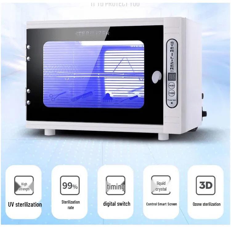 Компактный 8 Вт УФ стерилизационный шкаф для ногтей с таймером - Двухслойная конструкция и озоновая светотерапия