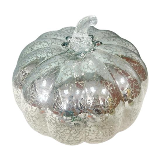 LED Glass Pumpkin Lantern with Smart Timer 10 Warm LEDs Battery-Powered Automated Pumpkin Light Halloween Decoration