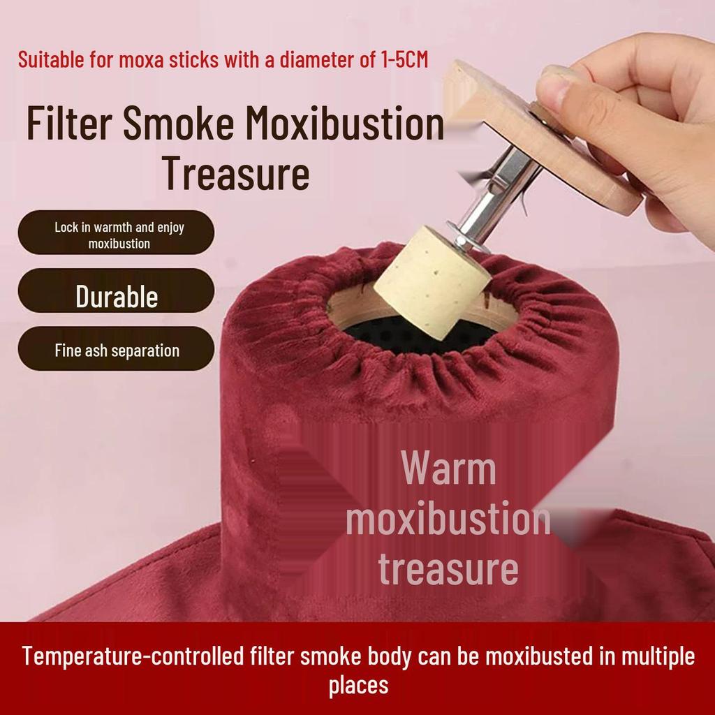 Бездымная коробка для моксы из массива дерева с контролем температуры для живота, талии и шеи - Портативный мокса-стик и оборудование для фильтрации дыма.
