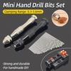 Mini Micro Aluminum Hand Drill 0.3-3.6mm With Keyless Chuck HSS Twist Drill Bits For Craft Jewlery Manual Drilling Rotary Tools