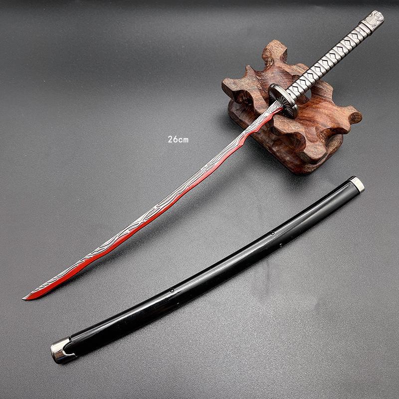 Elden Magic Ring Самурайский меч 26 см Металлическая модель: Луна, Кровавое море, Знаменитый меч