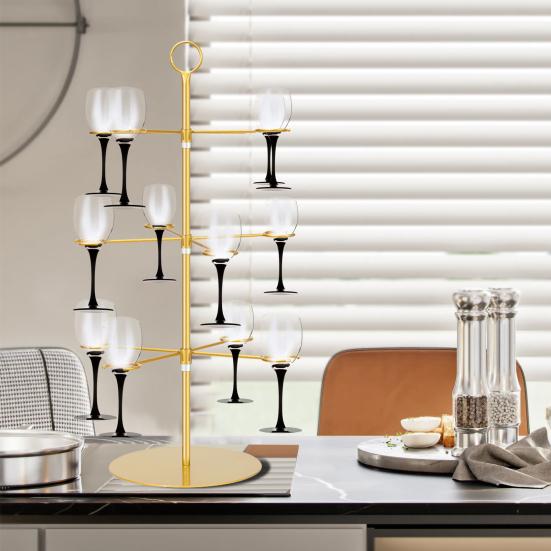 Металлическая башня-подставка для шампанского, 3-х уровневая стойка для бокалов для вина, для вечеринок