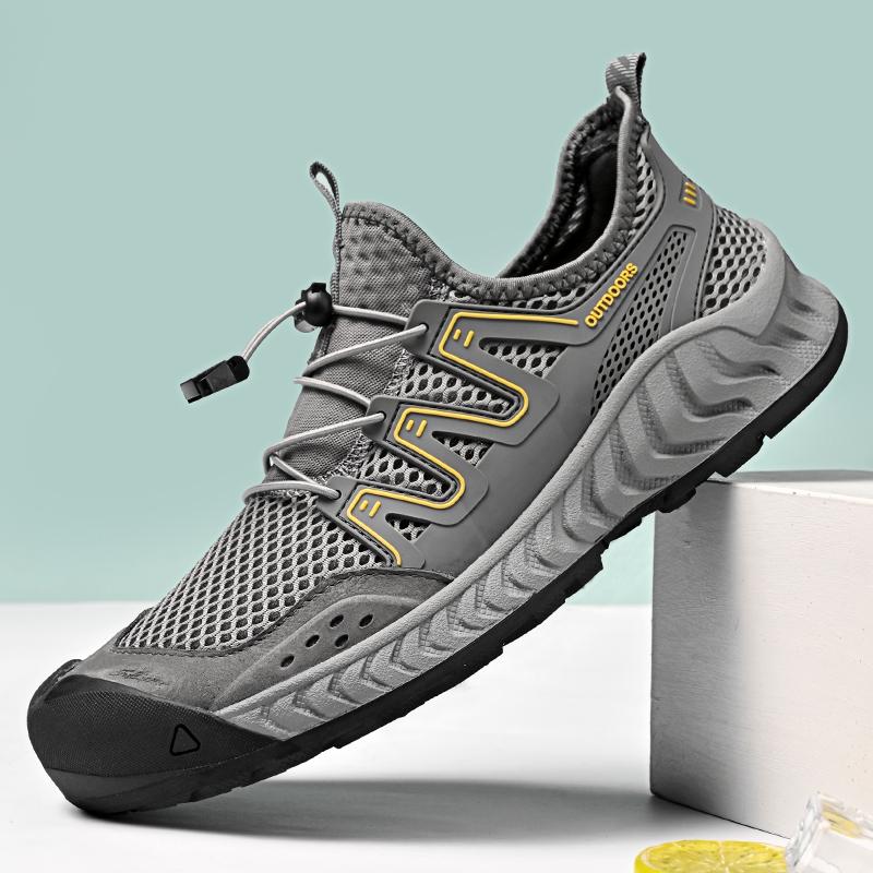 МодаМода Мужские летние кроссовки Дышащие Мужские повседневные туфли Нескользящие Мужские походные туфли Уличная Легкая обувь Tenis Masculino