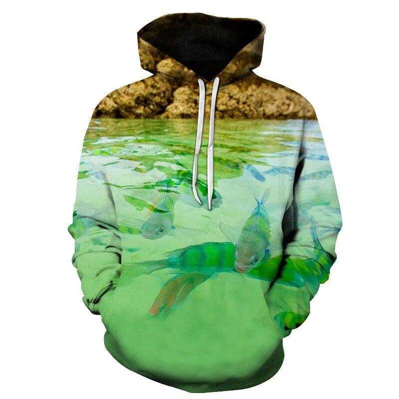 Толстовка для пар с животным узором, пуловер с капюшоном, женские и мужские свободные карманные повседневные толстовки с 3D цифровой печатью