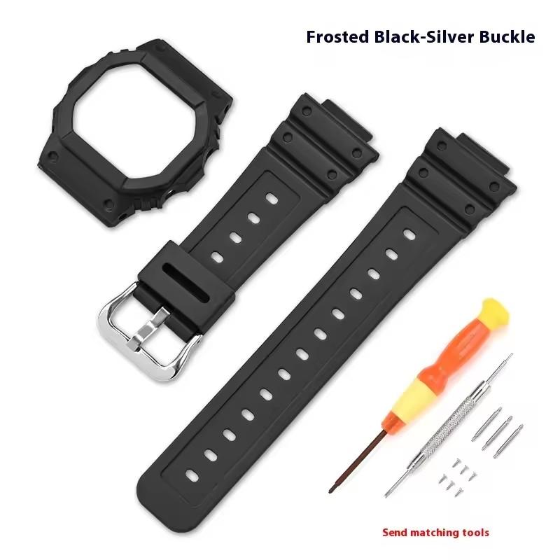 Резиновый смоляной ремешок с корпусом для Casio G-Shock DW-5600 GW-M5610 GW-B5600 G-5600 Мужские Женские Запасной Браслет Аксессуары для Часов Ремешок