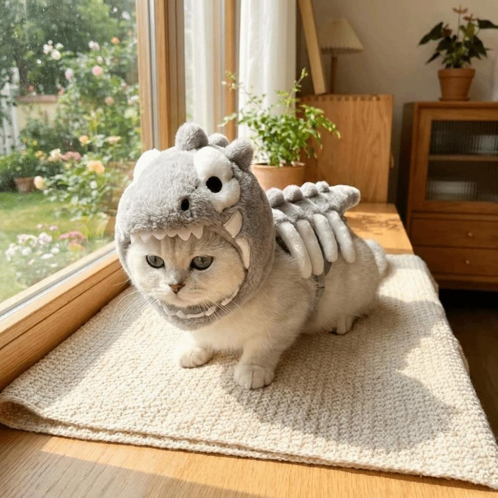 3D Dinosaur Bone Dinosaur Skeleton Pet Costume Soft Cat Cosplay Headwear Cosplay Party