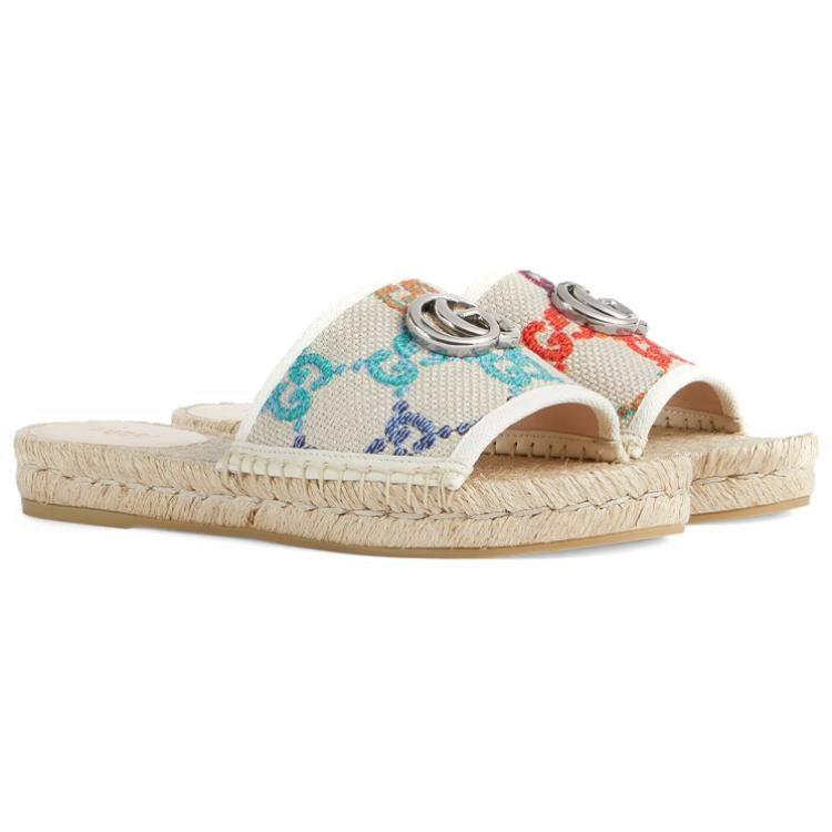 Gucci Женская эспадрилья-слайд Gg 'Multi' Женская 678037 UFT70 8470