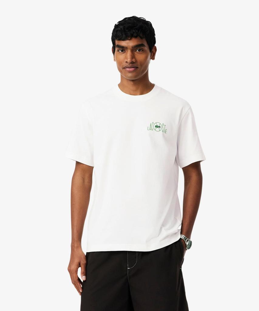 Мужская футболка LACOSTE с графическим принтом "Теннисный корт на спине", короткий рукав, Th2197-56G 70V