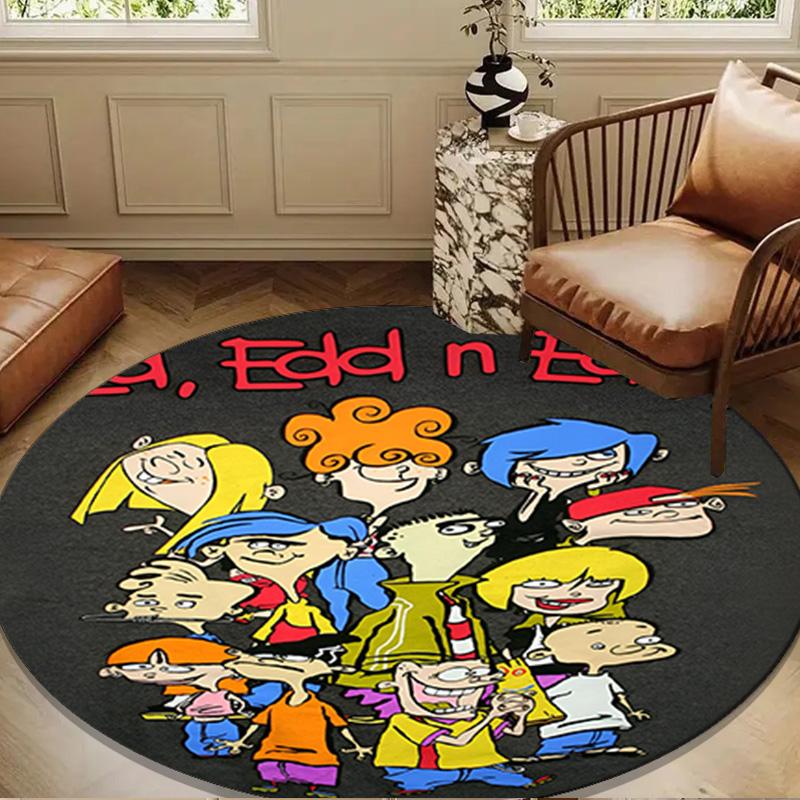 Edd Eddy Adventure Round mat, Anti-slip Circle Carpet Chair rug For livingroom,Bedroom, doormat home decor Gift Christmas Gifts